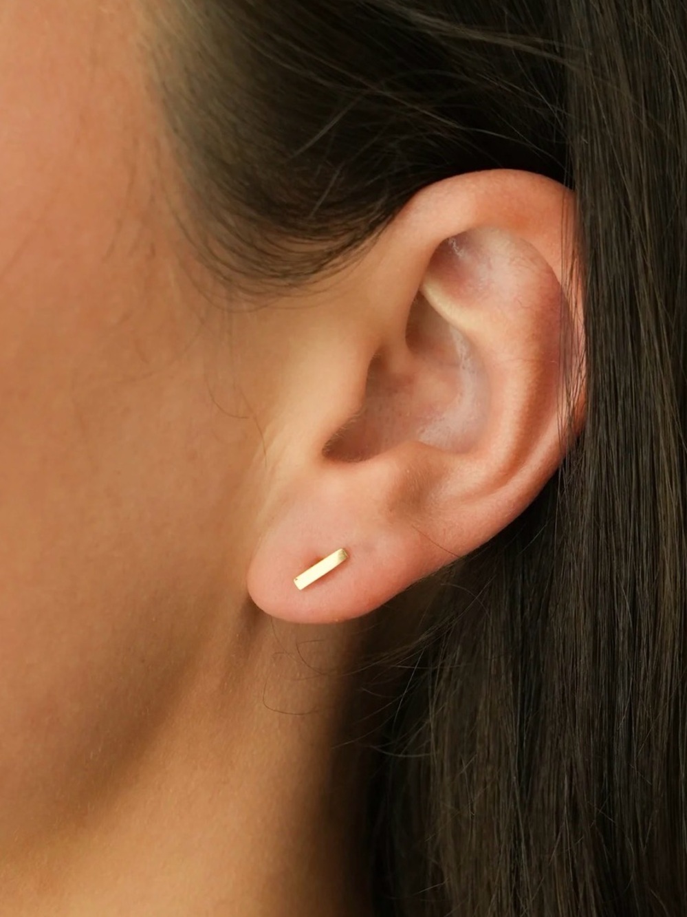 Gold Bar Stud Earrings